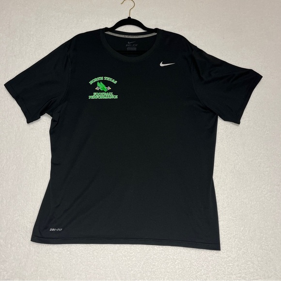 NIKE Mens Dri-Fit Short Sleeve T-shirt Black North Texas Football Performance Si - Picture 1 of 8